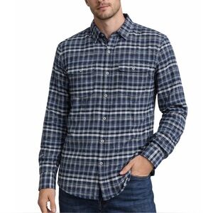 Carbon 2 Cobalt Shirt Adult Blue Plaid Long Sleeve Casual Mens checkered SZ LG